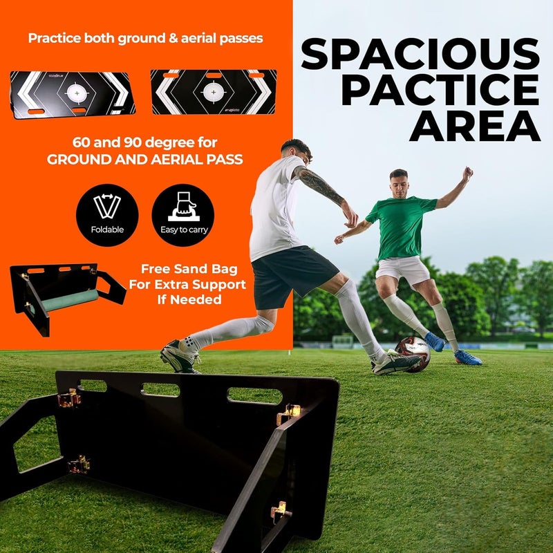 Uplete Portable Soccer Rebounder Board - Dual Angle Training Wall for Passing & Shooting - Large Surface Area - Image 4